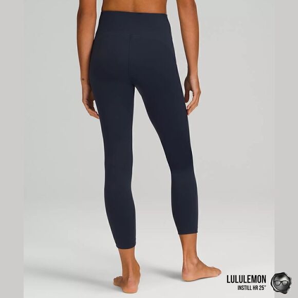 LULULEMON INSTILL HIGH RISE TIGHT 25” IN TRUE NAVY WOMEN SIZE 8 LEGGINGS PETITE - Picture 3 of 14